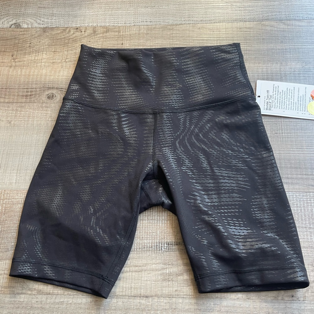 lululemon athletica Black Patterned Bike Shorts